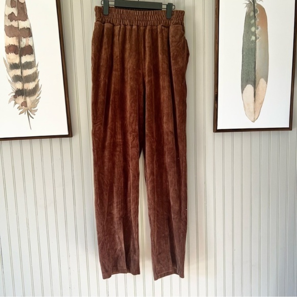 Cotton On Corduroy Brown Highwaisted Pull On Baggy Wide Leg Pants
